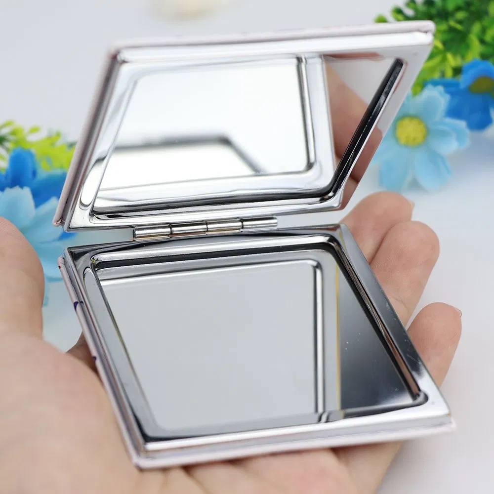Personalized Logo Square London Souvenir Mirror Custom Mini Hand Foldable Pocket Mirror