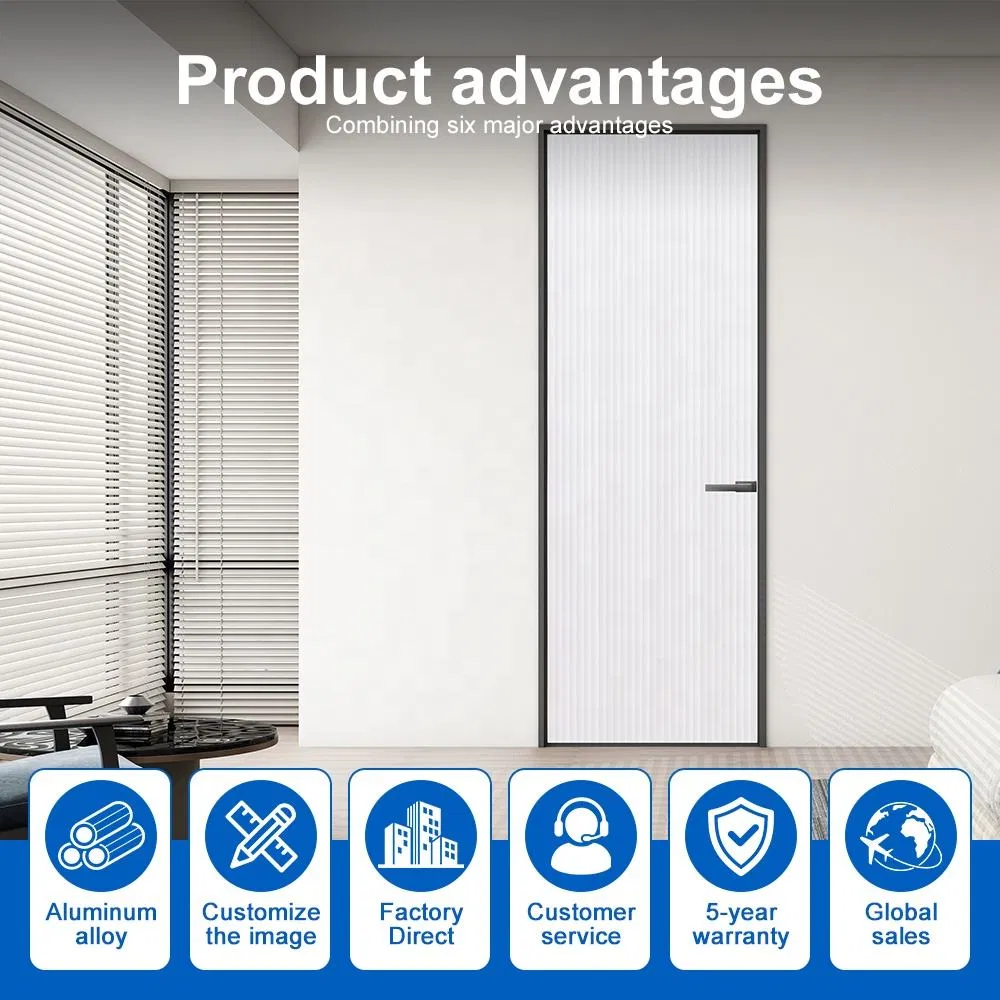 Modern Waterproof Manual Opening Aluminum Frame Hinged Glass Swing Door Double-Layer Tempered Glass Soft Close Featureno Reviews Yet