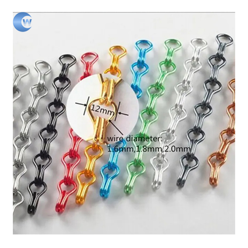 Wholesale 1.6mm Decorative Hook Colors Aluminum Chain Curtain for Room