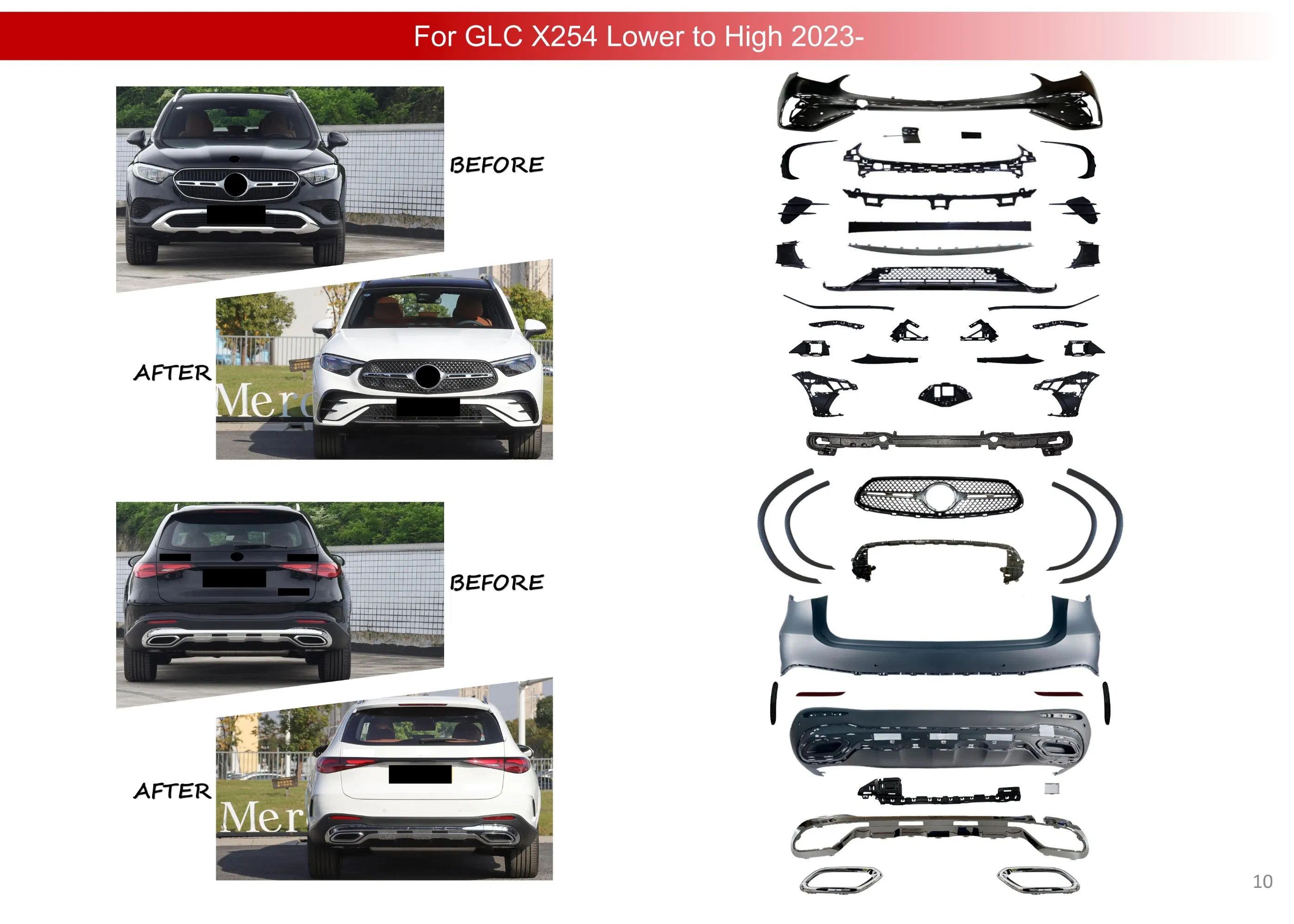 Кузовной обвес Sport Bumper для Mercedes-Benz GLE 350 (167) 2021 с решеткой радиатора под GLE 450