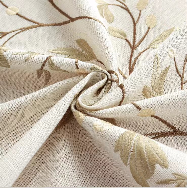 Northern Europe Embroidery Butterfly Table Runner in Soft Beige Polyester