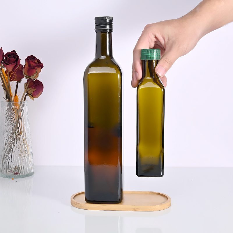 Wholesale 250ml 500ml 750ml Dark Green Empty Glass Olive Oil Bottle