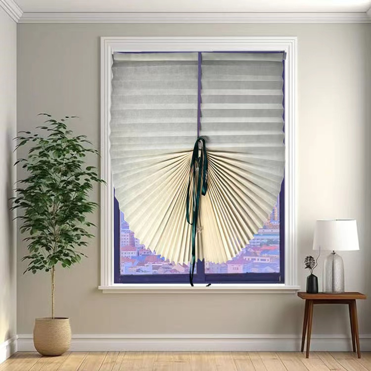 Polypropylene with Ribbon, Pleated Semi-Shading Curtain PPR5506, Can Be Cut and Pasted