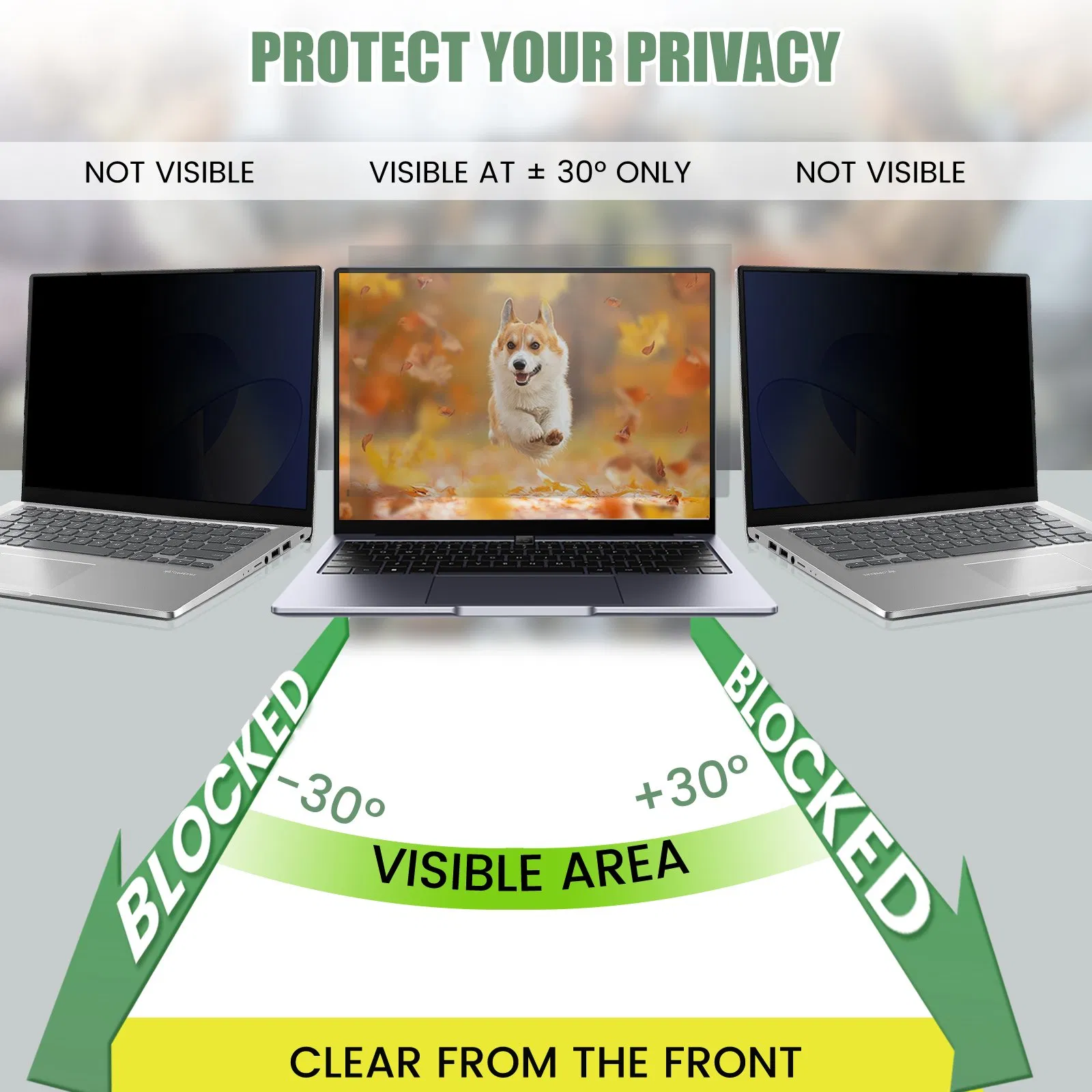Защитная плёнка Anti-Spy 15.6 дюймов для ноутбука