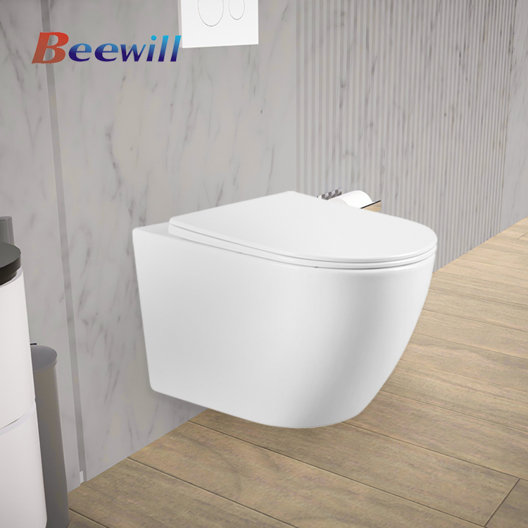 Modern Design Bathroom Set Concealed Cistern and Wall Hang Toilet