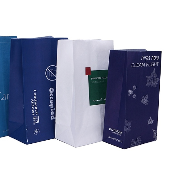 Biodegradable Disposable Airsickness Vomit Packaging Paper Bag