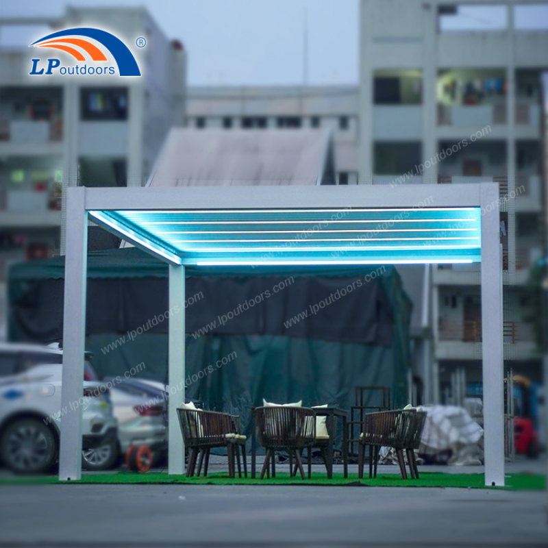 Versatile 13X20FT Motorized Aluminum Pergola with Elegant LED Lighting