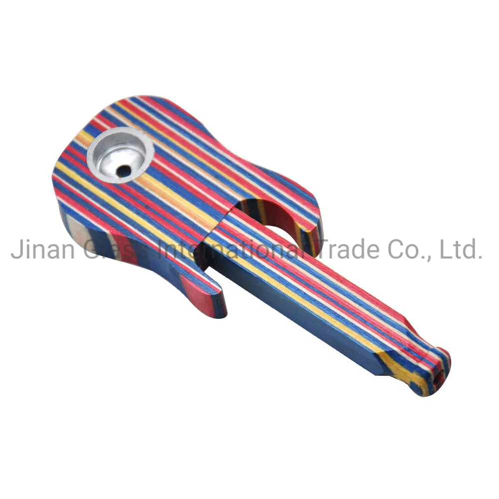 Creative Guitar-Shaped Portable Pipe Holder Wooden Pipe Smoking Set