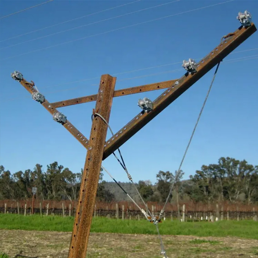 Galvanized Steel Vineyard Framework for Grapevine Support with Strong and Secure Trellis Posts for Commercial Use