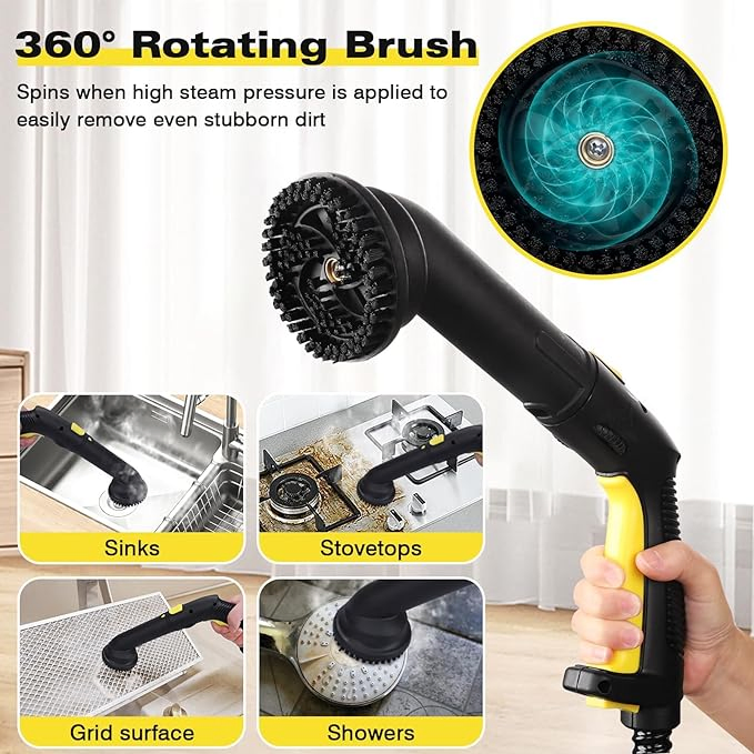 High-Pressure 2000W Kitchen Car Steam Cleaner with 6.5bar High Pressure Vacuum Cleaner for Effective Car and Home Cleaning