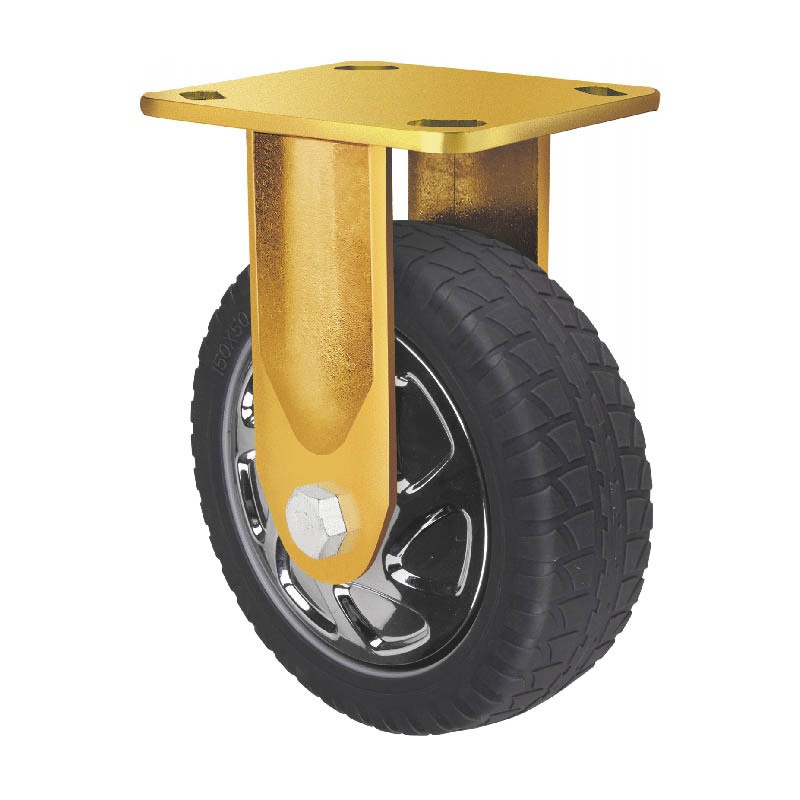 Non Slip High Elastic Heavy Duty Black TPR Fixed Caster Wheel