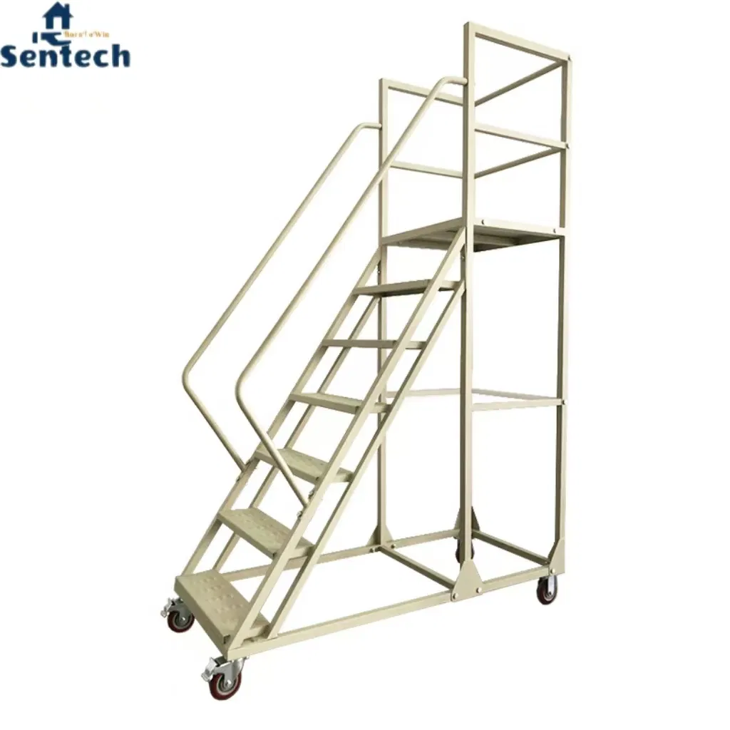 High Quality 8 Steps Ladder for Warehouse Mobile Supermarket