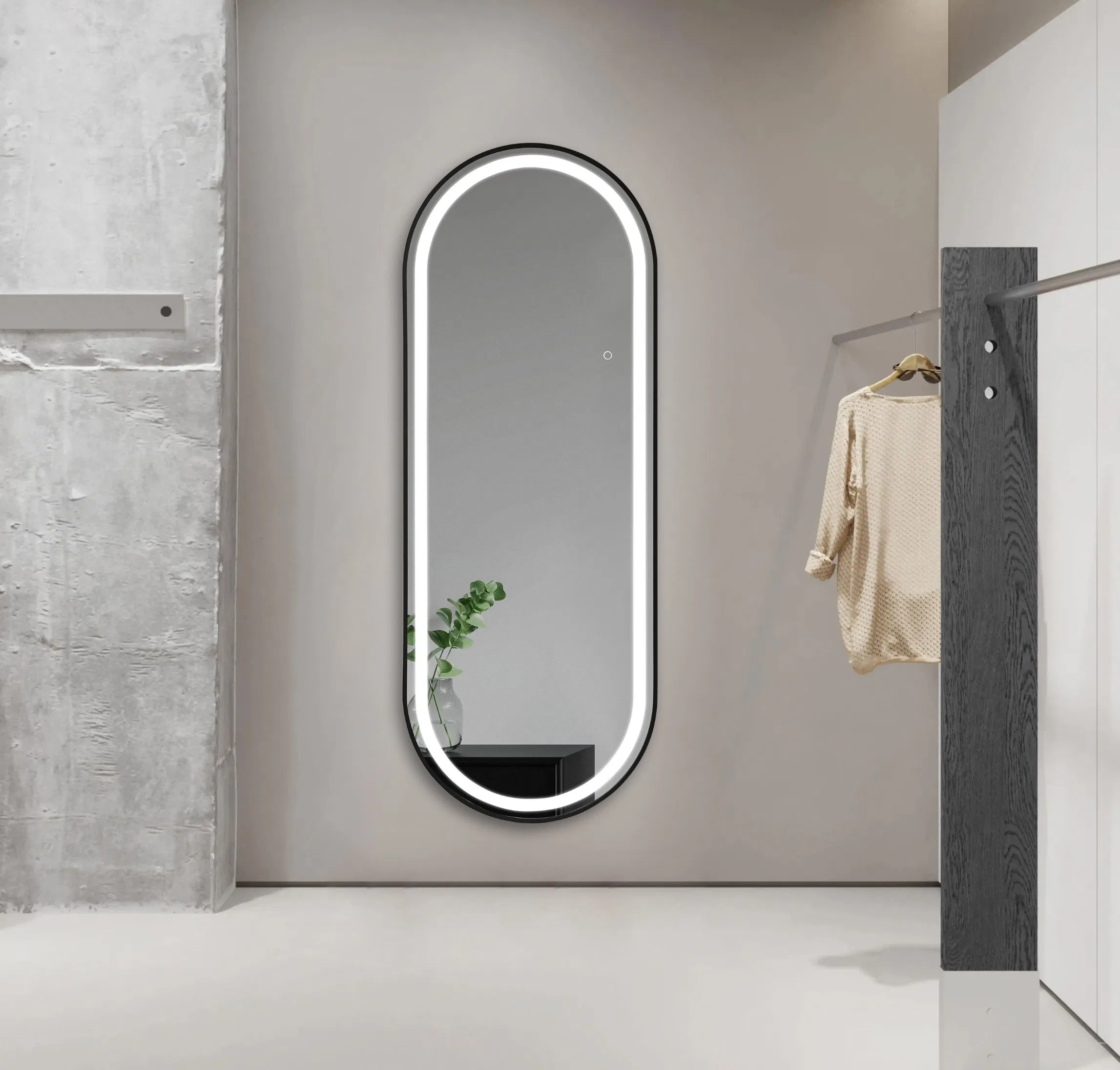 Floor Mirror Home Full-Length Height Adjustable Standing LED Mirror Lamp Net Celebrity Bedroom Bathroom Changing Wall Decor Dressing Furniture Framed Mirror