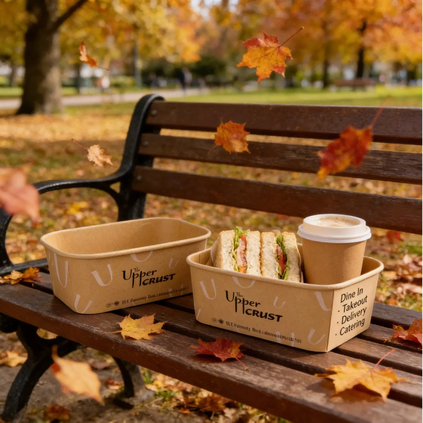 Eco-Friendly Disposable Kraft Paper Salad Bowl with High Quality Paper Material