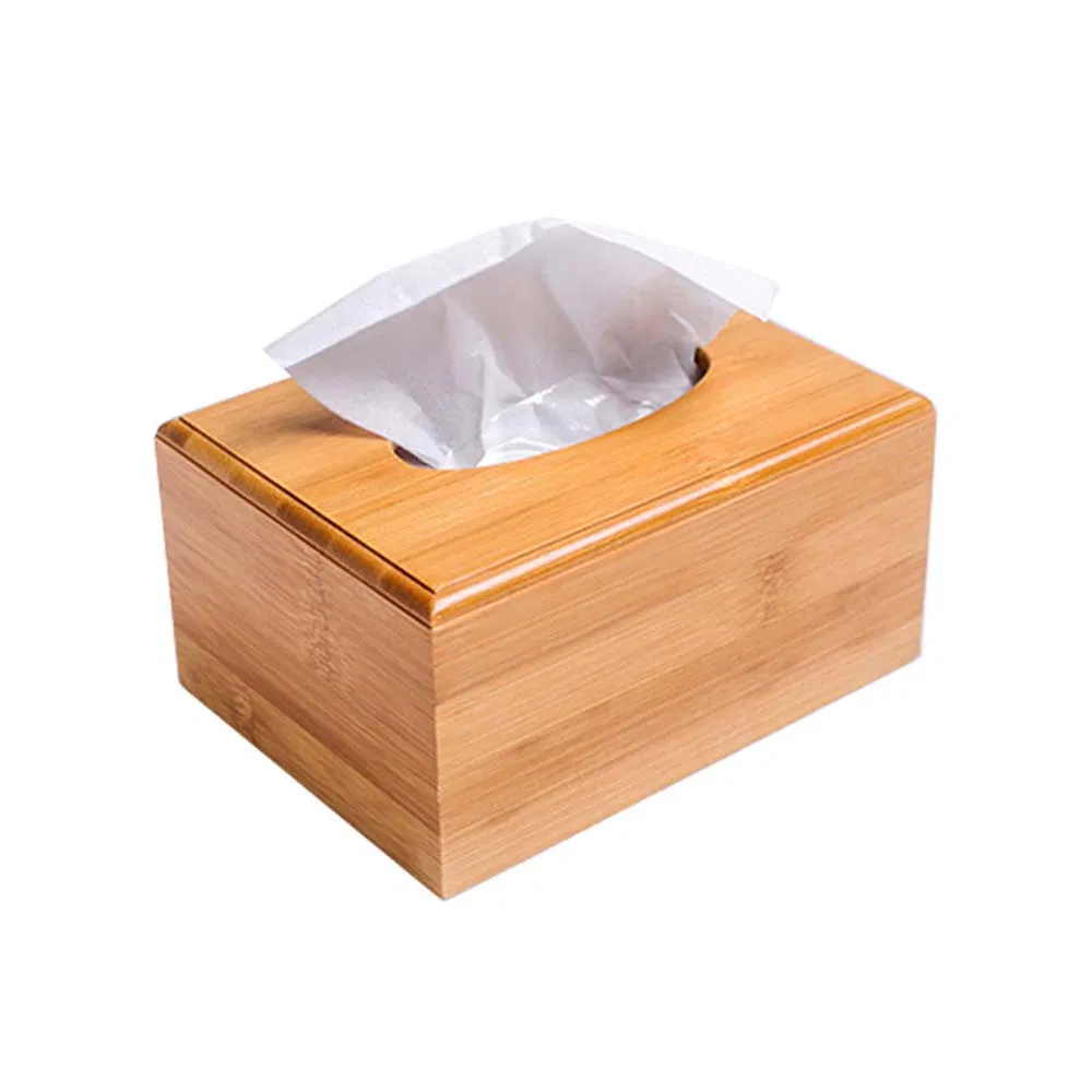 Top Quality Minimalist Sustainable Rectangle Tissue Box with Sliding Bottom Made of Wood for Hotel/Restaurant/Family Can Print Customized Logo