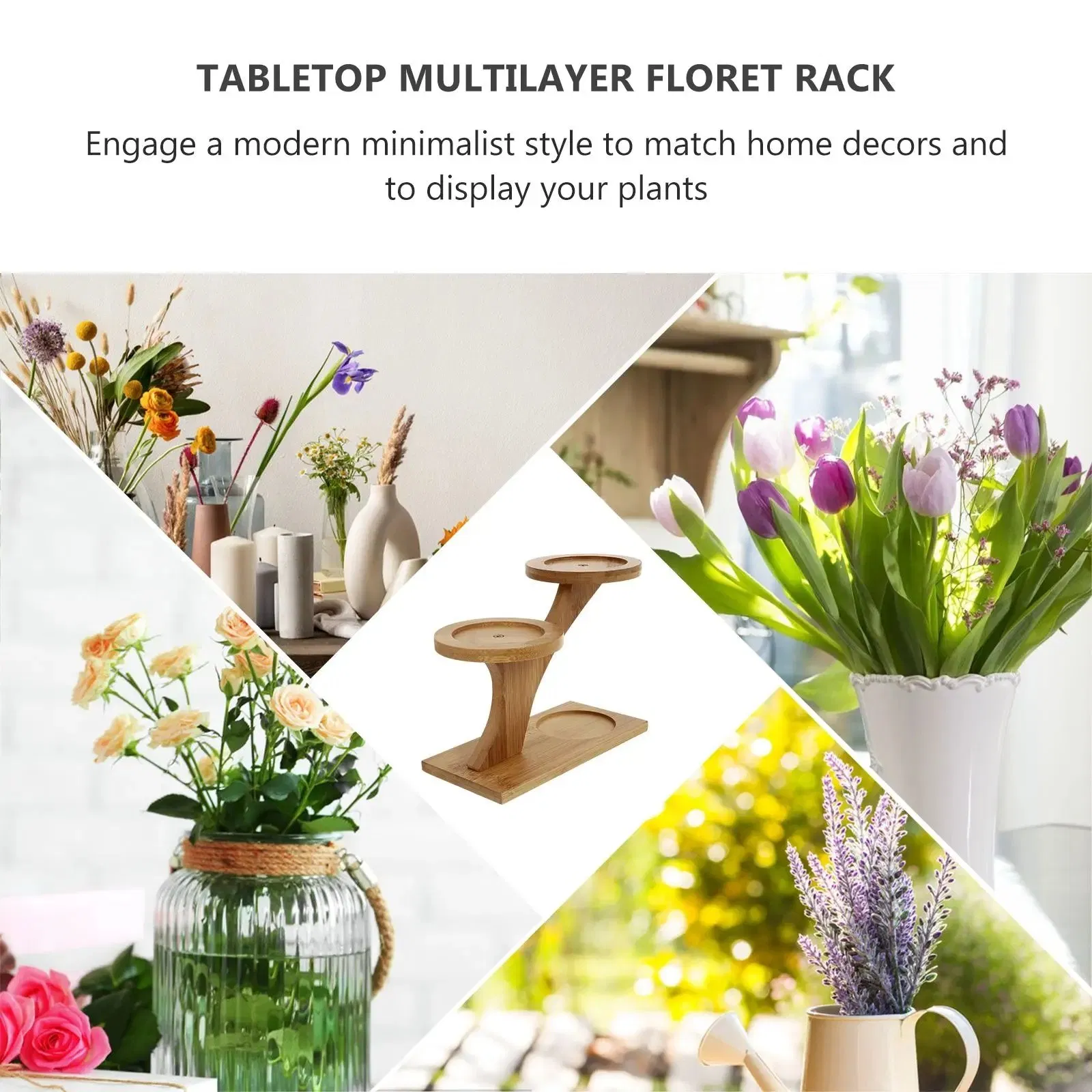 Wood Flowerpot Rack Desktop Planter Display Stand Indoor Plant Pot Shelf Succulent Solid Wood Bay Window Sill Flower Pot Shelf