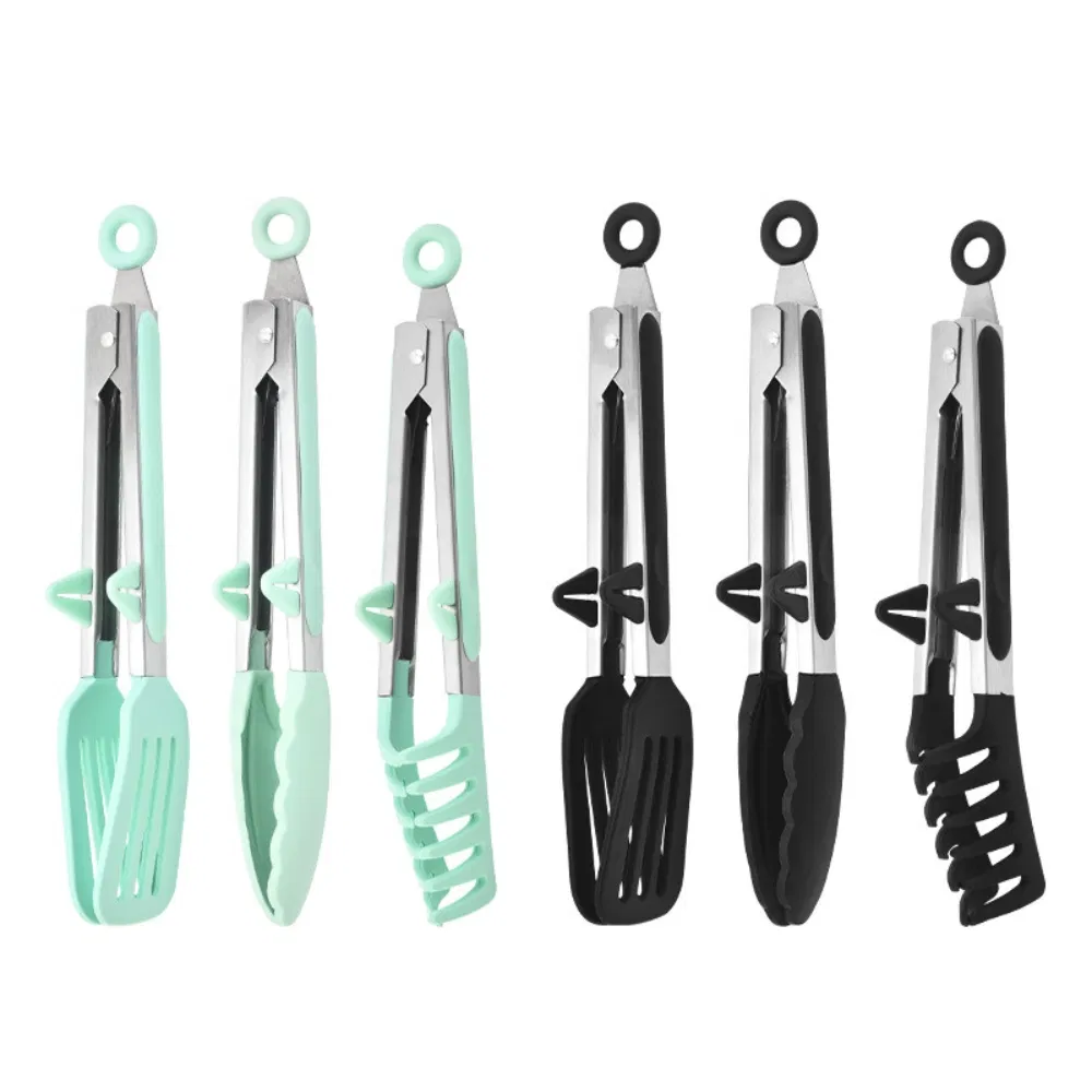 4 Pieces 10 Inch Silicone Tongs for Cooking with Silicone Tip and Stand Wbb26418