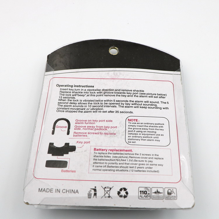 Bike Motor Warehouse 110 Dba Motorcyle Long Shackle Siren Alarm Padlock