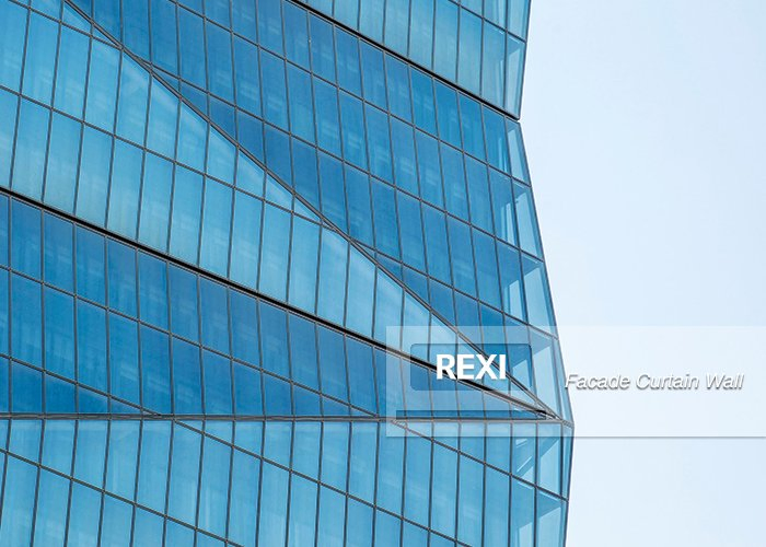 Aluminum Glass Building Facade System Aluminium Frame Double Glazed Curtain Wall Cladding Project Design Supply