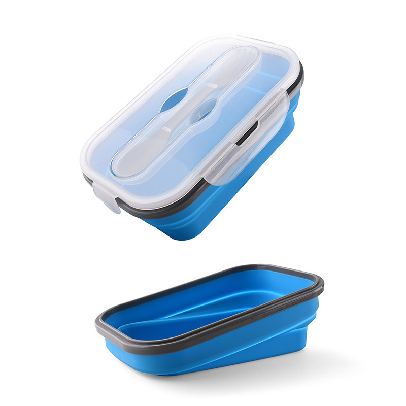New Style Lunch Box Wholesale. Silicone Lunch Box. Single Compartment Silicone Folding Nordic Lunch Box. Silicone Lunch Box for Lunch