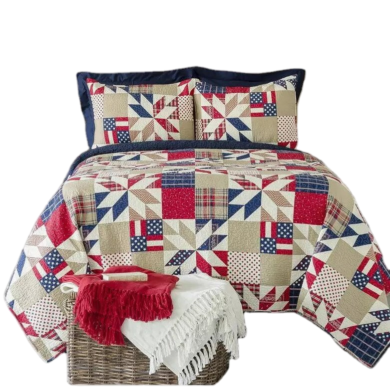 Russia Market Floral Printed 3PCS Bedspread