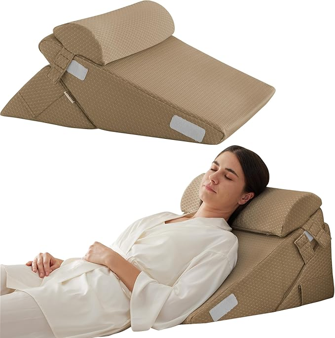 Wedge Pillow Headboard, 3PCS Orthopedic Bed Wedge Pillow Set for After Surgery