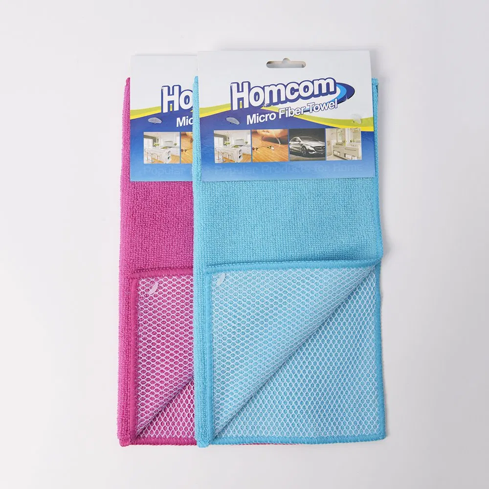High Absorbent Multipurpose Terry Microfiber Cloth with Poly Mesh Dish Towel