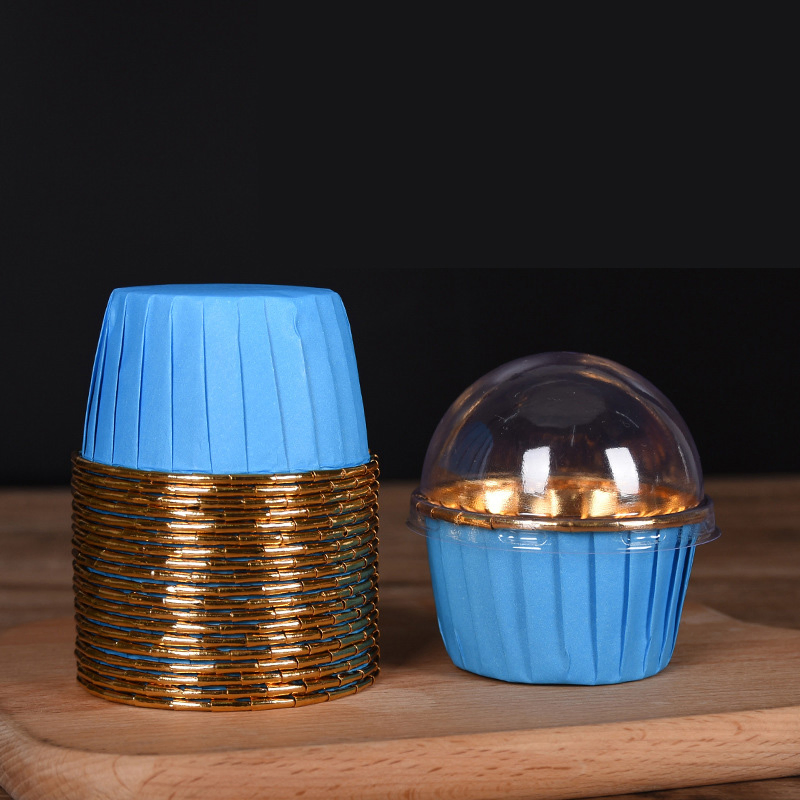 Party Cupcake Cups Disposable Foil Muffin Liners Cupcake Baking Cups Aluminum Cupcake Holders with Lid