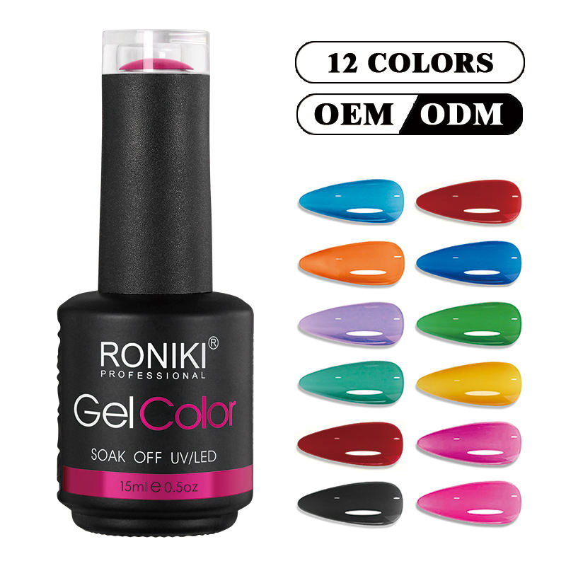 Roniki Nail Supplies Soak off Hema Free Gel Nail Polish Custom Logo Private Label Color UV LED Nail Gel