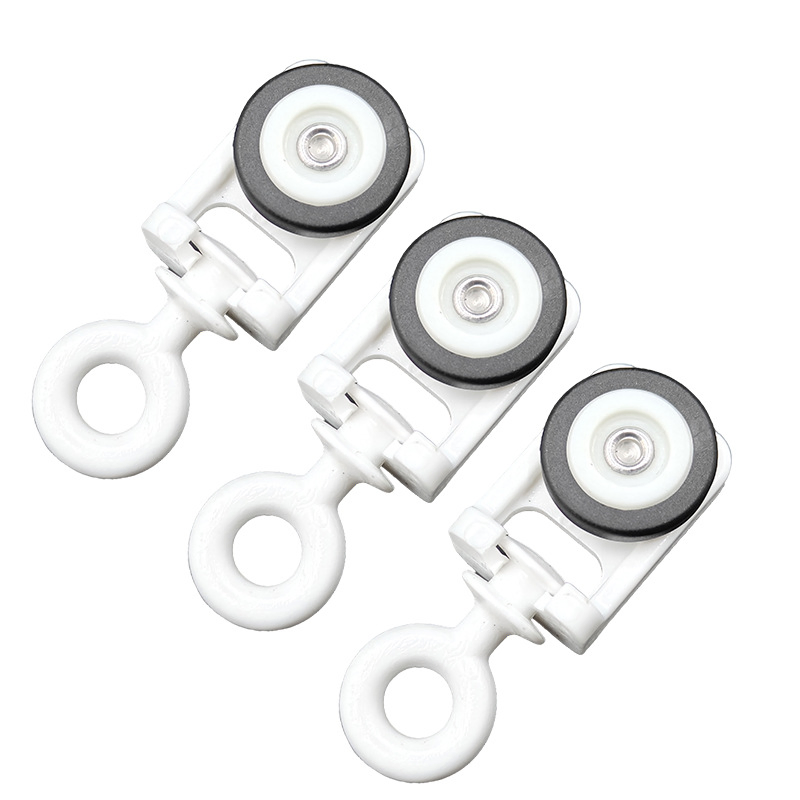 Curtain Tracks Accessories Wave Ripple Fold 16mm Width Glider Wheel Curtain Rail Plastic Glider Pulley Runners
