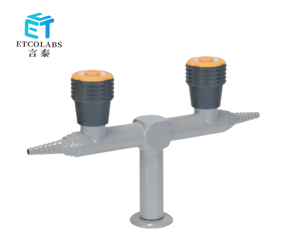 Лабораторный кран двойной с насадкой для газа и вакуума