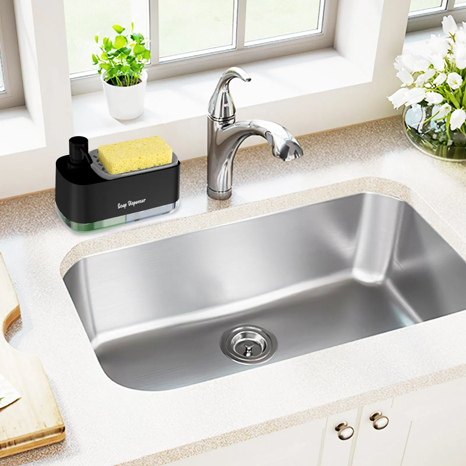 Дозатор для мыла и губки Kitchen Manual Press