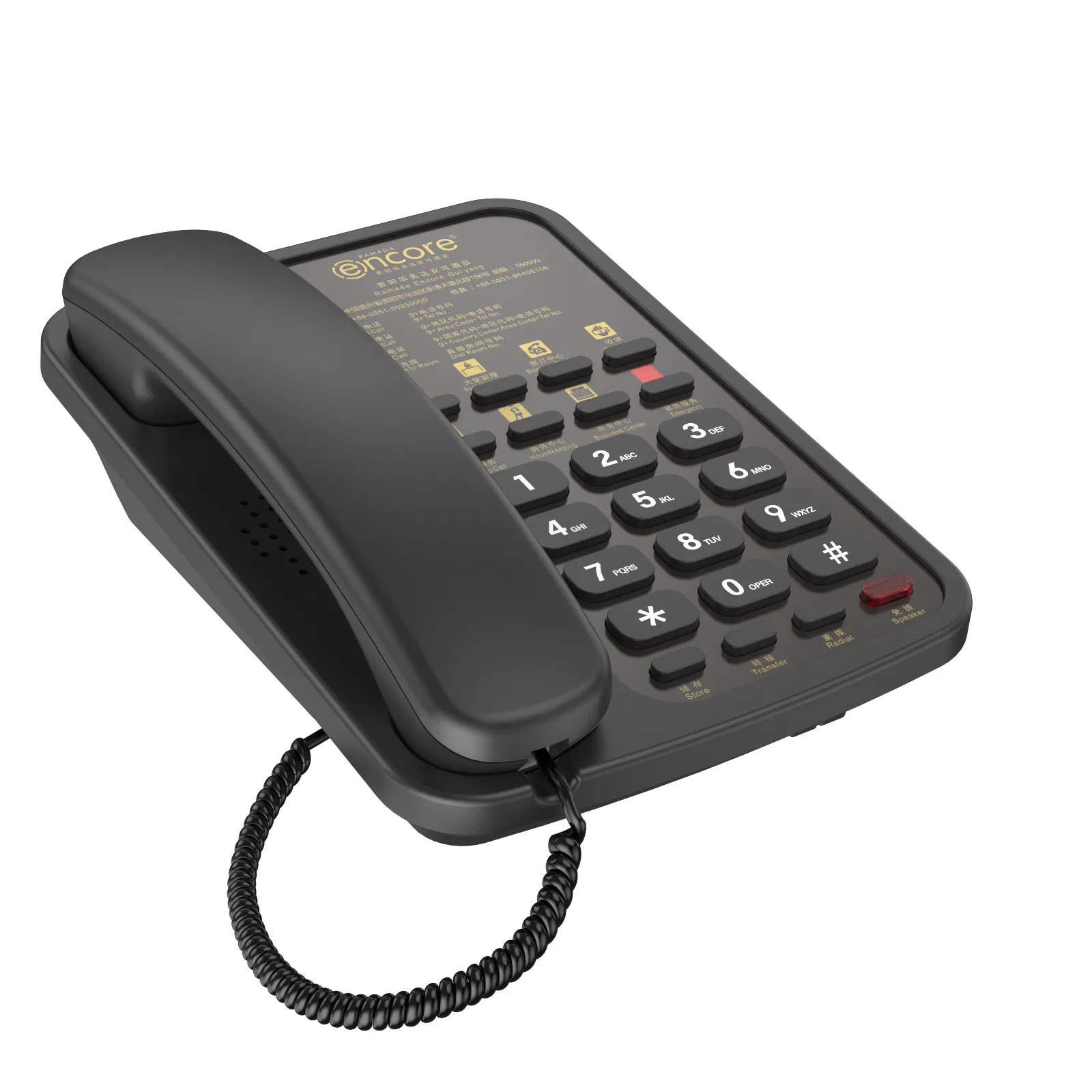 Hotel Telephone 8 Group One-Touch Memories ABS Material for Guest Rooms