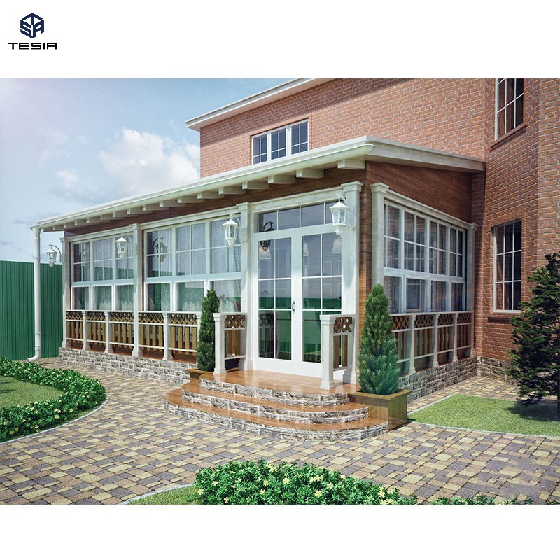 Prefabricated Sliding Retractable Sophisticated Glass House Aluminum Mobileglass Sunroom