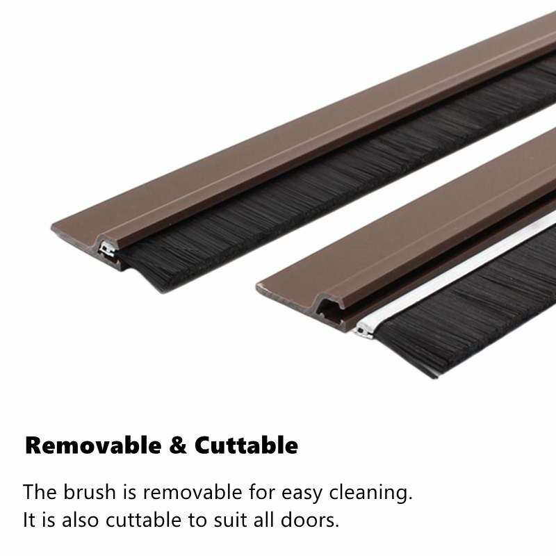 Durable Door Brush Sweep Seal Sliding Door Brush Seal Strip Weather Stripping Easy Mounting
