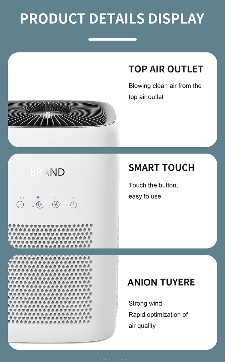 24V/12W Smart HEPA Filter Desktop Portable Mini Air Purifier