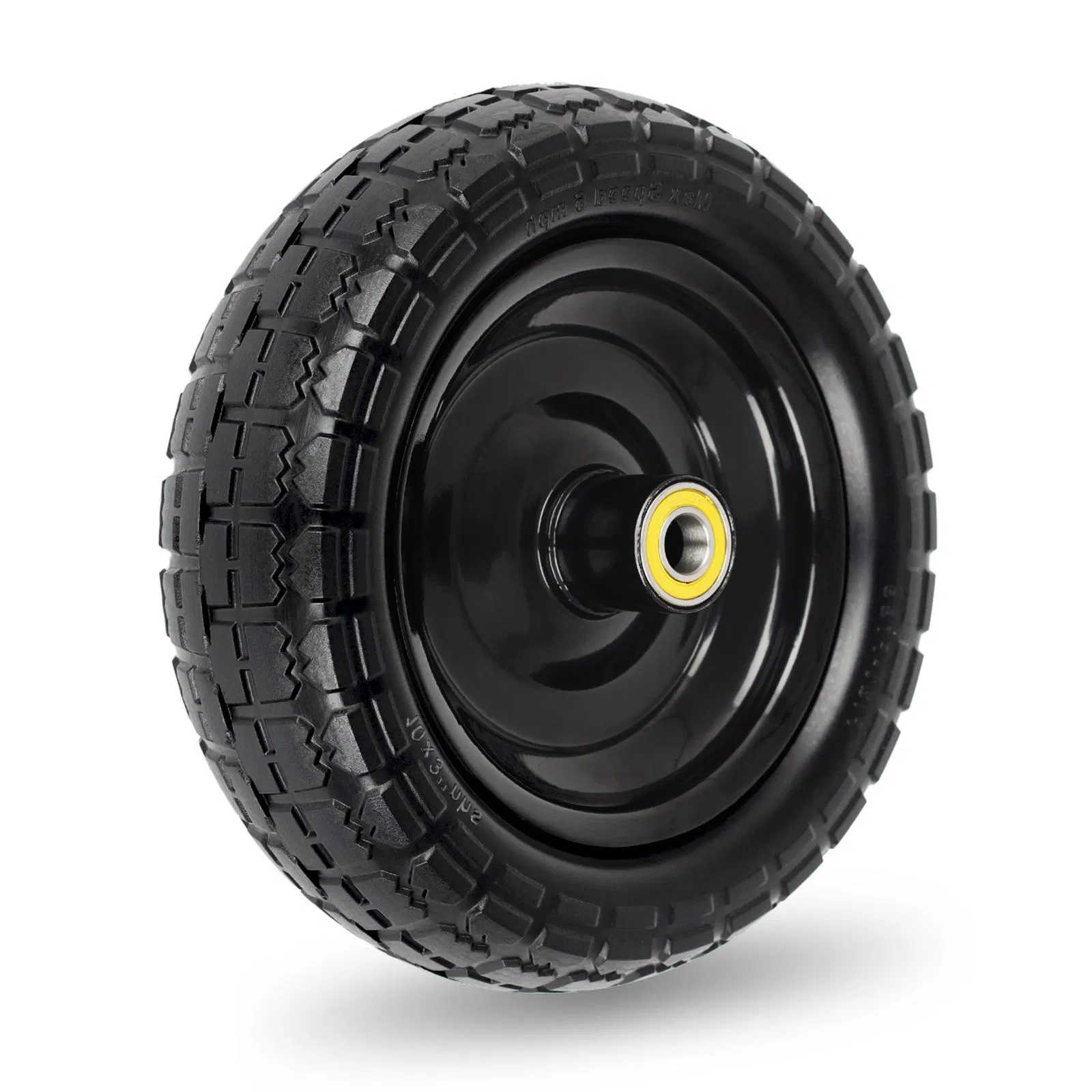 10 12 13 14 15 16 Inch, Solid Polyurethane PU Foam Flat Free Tire and Wheel, Lawn Mower Wheelbarrow Hand Trucks Garden Wagon Cart Trolley Tire and Wheel