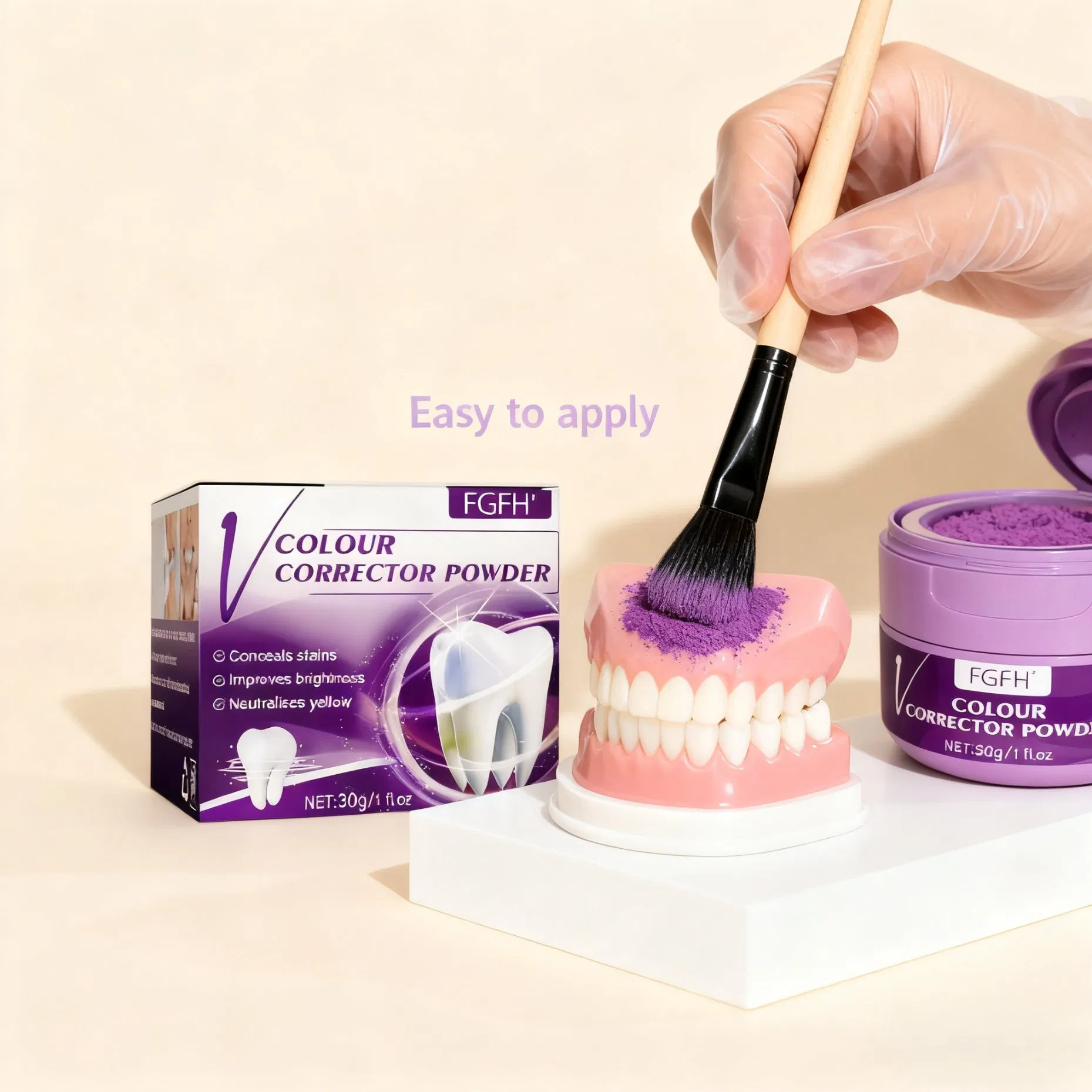 Brightening Tooth Powder for Teeth Whitening Removes Yellow Stains Freshens Breath