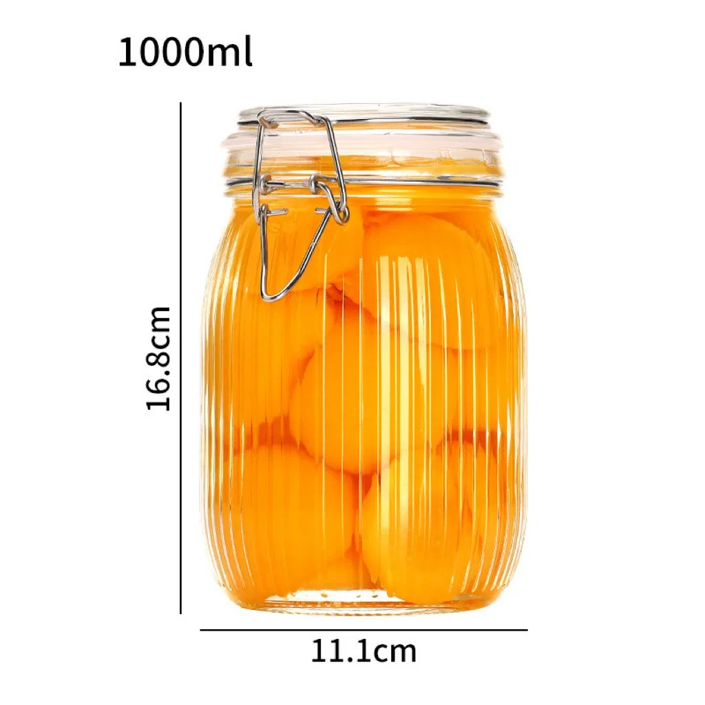 Wholesale 500ml 750ml 1000ml 1500ml Empty Glass Jam Jar Food Storage Container