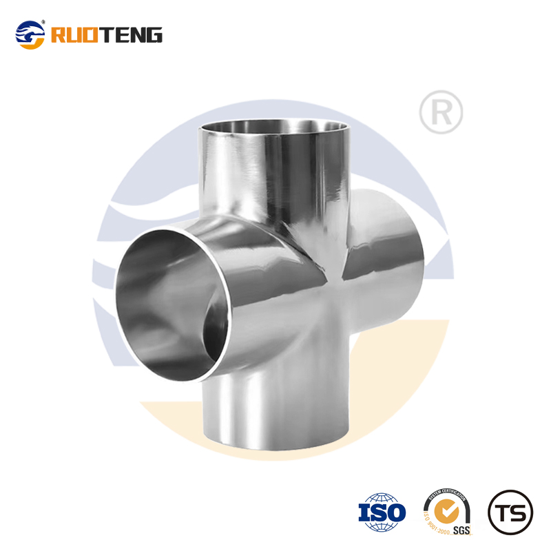 [Ruoteng] SS304 316 Sanitary Stainless Steel Welding Pipe Fitting 4 Way Cross Polished End 3A DIN