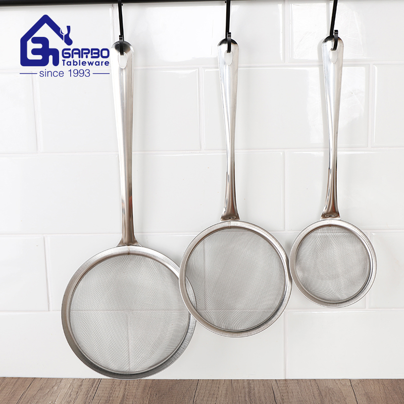 Big Size Stainless Steel Skimmer Set Cheap Manufactured Kitchen Strainer Set Cooking Utensil Kitchenware