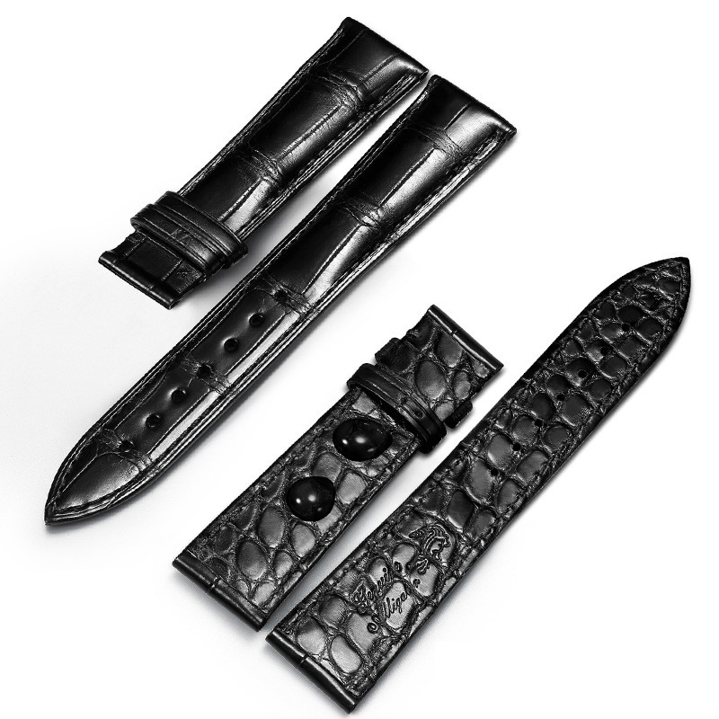 RC74 Alligator Luxury Lot Smart Packaging Black with 20mm Vintage Strap for Men Brown Machine Top Grain Apple Watch Leather Straps