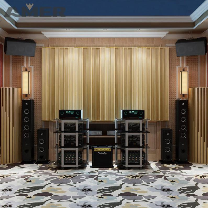 Amer MDF and Acustic Foam Slat Inner Wooden Wall Wood Panel White 3D Wall Covering WPC Acoustic 600 X 2700