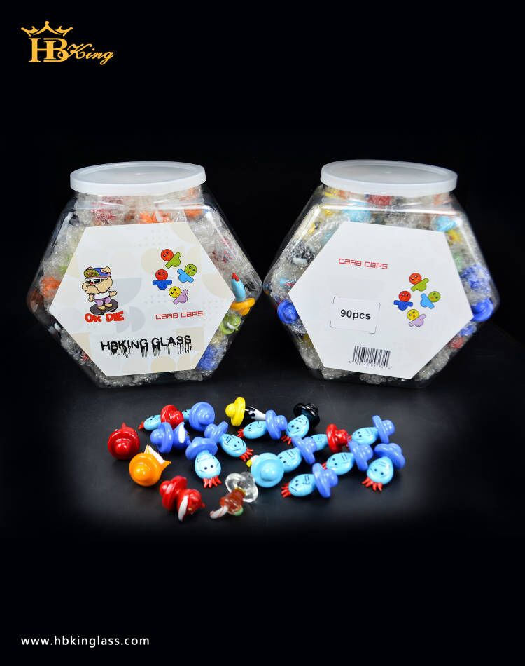 Various Designs Glass Carb Caps 80PCS/Can Glass Smoking Accessories