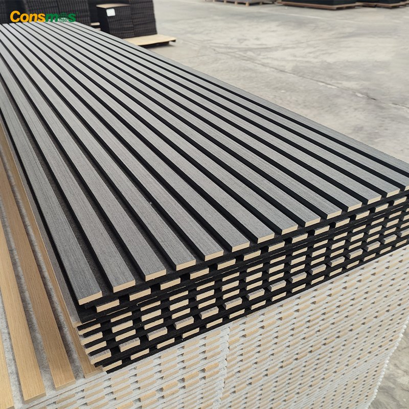 Soundproof Slat Wooden Diffuse Absorption Acoustic Pet Felt Building Material Ceiling Panel