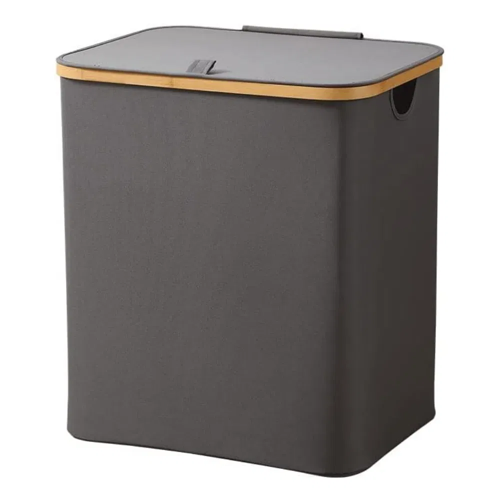 Cross-Border Foldable Clothes Basket, Dirty Clothes Basket with Inner Pocket, Oxford Cloth Storage Basket