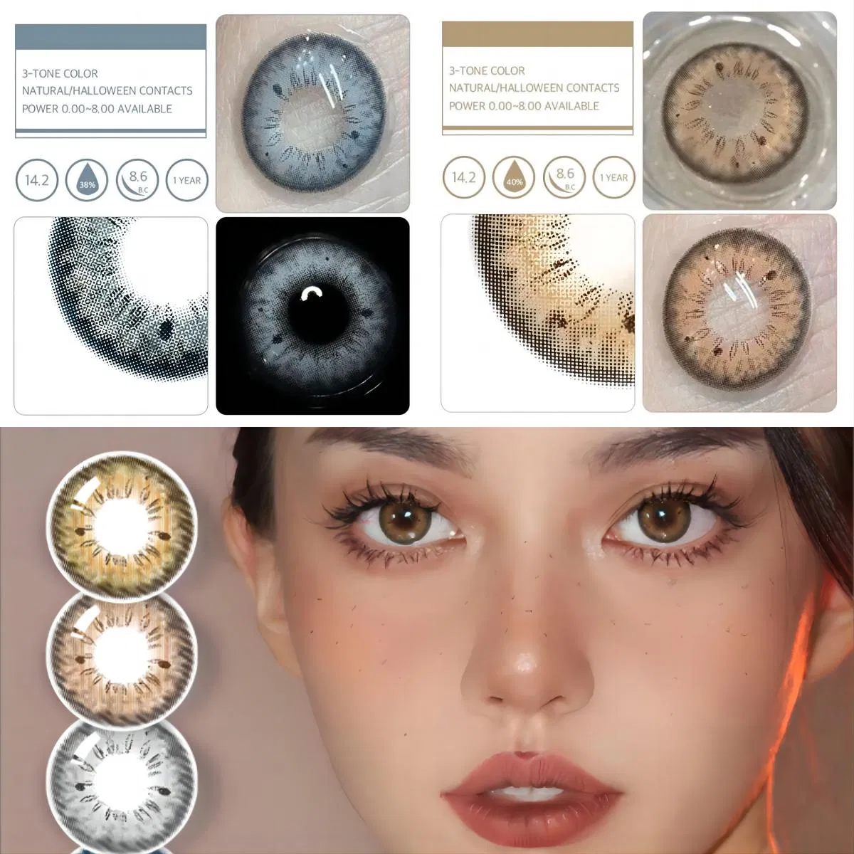 Eye Color Contact Lens Factory Price 2025 New Color Lenses in Stock Can Custom and OEM