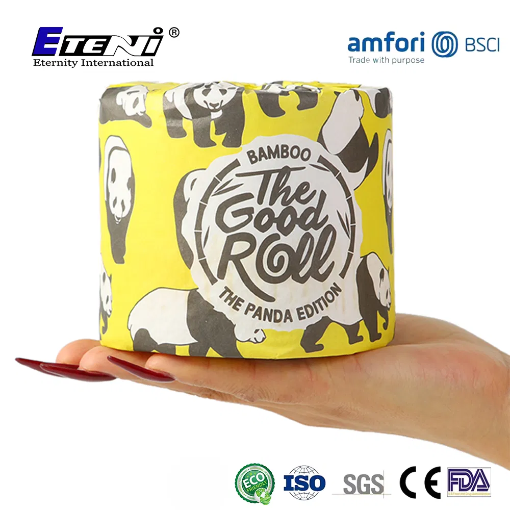 Bamboo Pulp White/Unbleached Customized Ecf Bleached Bamboo Toilet Paper Roll