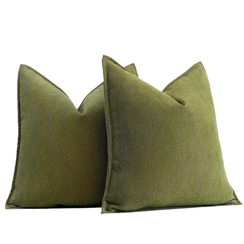 Luxury Modern Solid Cushion Cover Fluffy Chenille Jacquard Pillow for Home Decor Soft Polyester Throw Pillows for Hotels