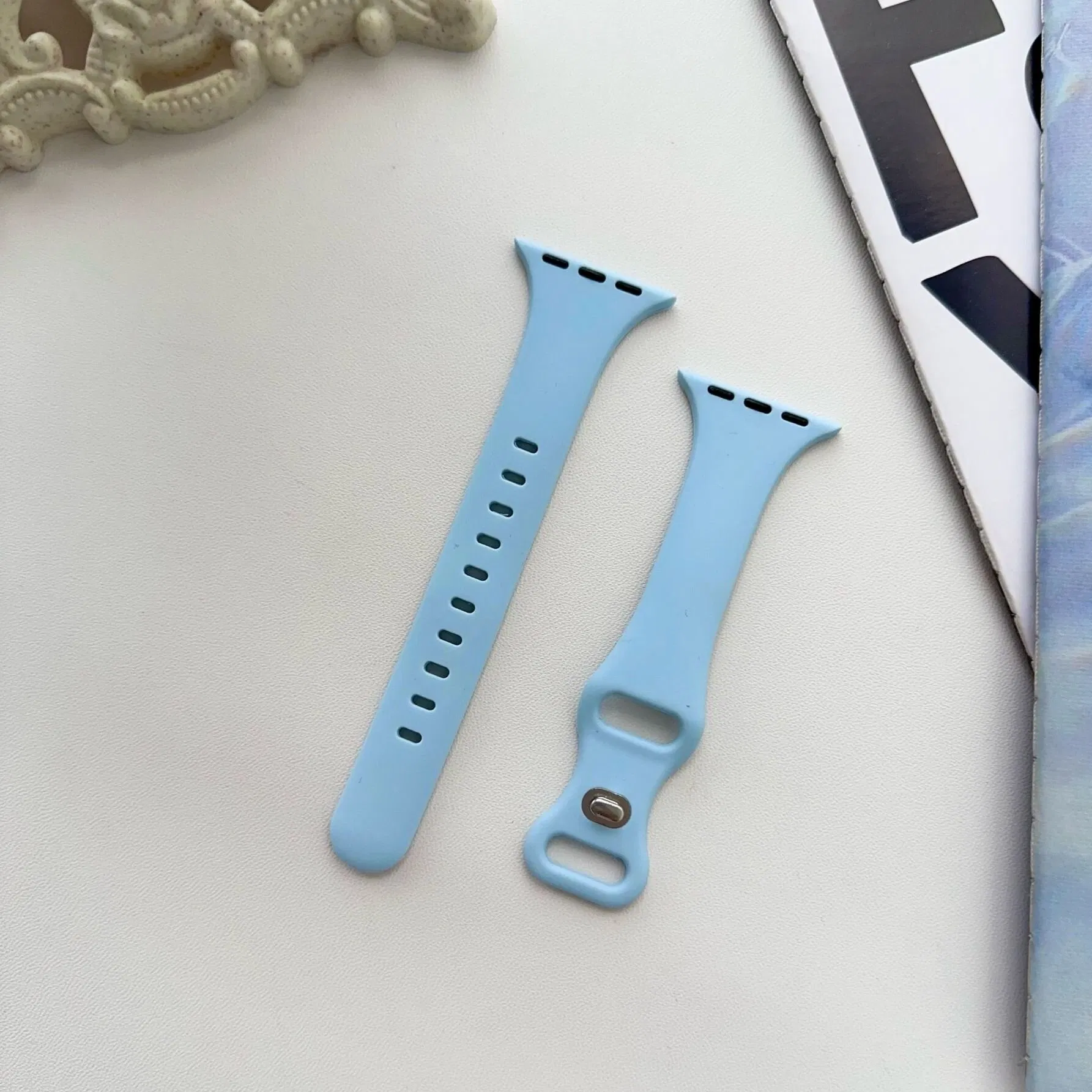 Soft Silicone Waterproof Replacement Wristband Sport Strap Band for Apple Watch Series 10 9 41mm 42mm 46mm 45mm